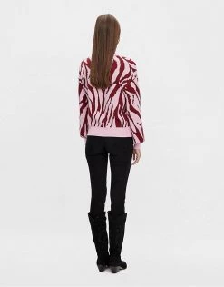 Y.A.S V Neck Jumper In Pink Animal Print For Women -Women's Y.A.S Sales Shop unnamed file 1531
