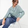 Y.A.S Oversized Collar Cardigan In Blue For Women -Women's Y.A.S Sales Shop unnamed file 1533