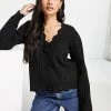 Y.A.S Scallop Edge Cardigan In Black For Women -Women's Y.A.S Sales Shop unnamed file 1548
