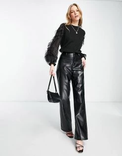 Y.A.S Frill Sleeve Jumper In Black For Women -Women's Y.A.S Sales Shop unnamed file 1556