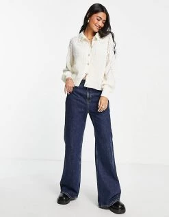 Y.A.S Lace Collar Detail Cardigan In Cream For Women -Women's Y.A.S Sales Shop unnamed file 1561