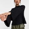 Y.A.S Pleat Detail Jumper Co Ord In Black For Women