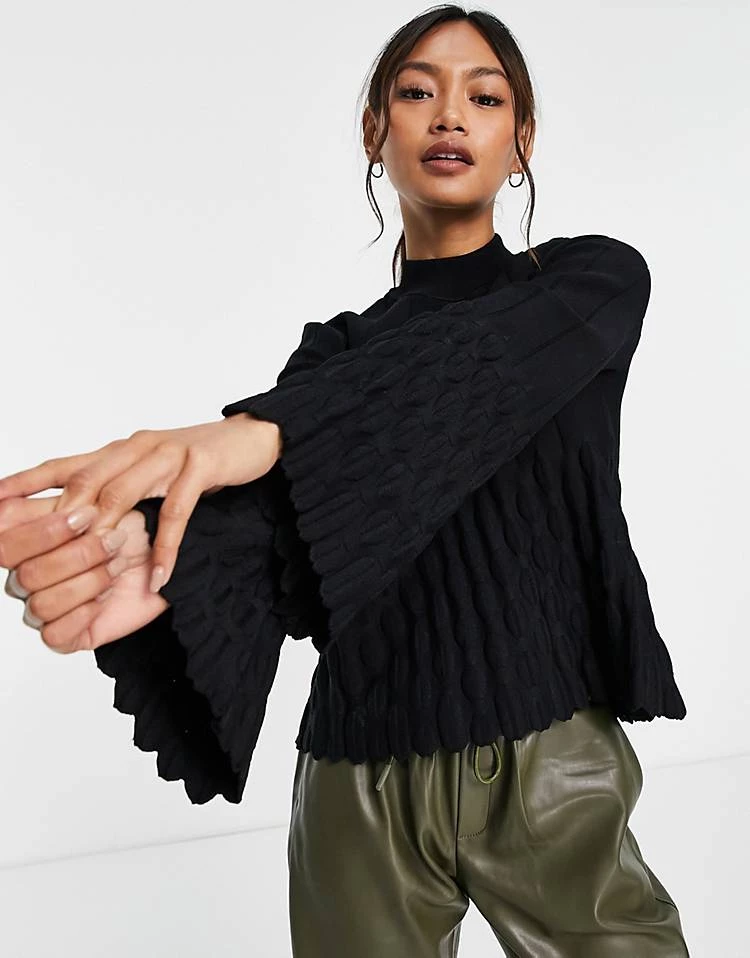 Y.A.S Pleat Detail Jumper Co Ord In Black For Women 3 Y.A.S Pleat Detail Jumper Co Ord In Black For Women