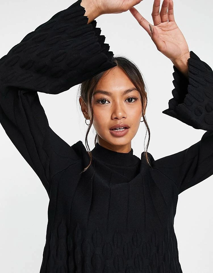 Y.A.S Pleat Detail Jumper Co Ord In Black For Women 5 Y.A.S Pleat Detail Jumper Co Ord In Black For Women - Image 3