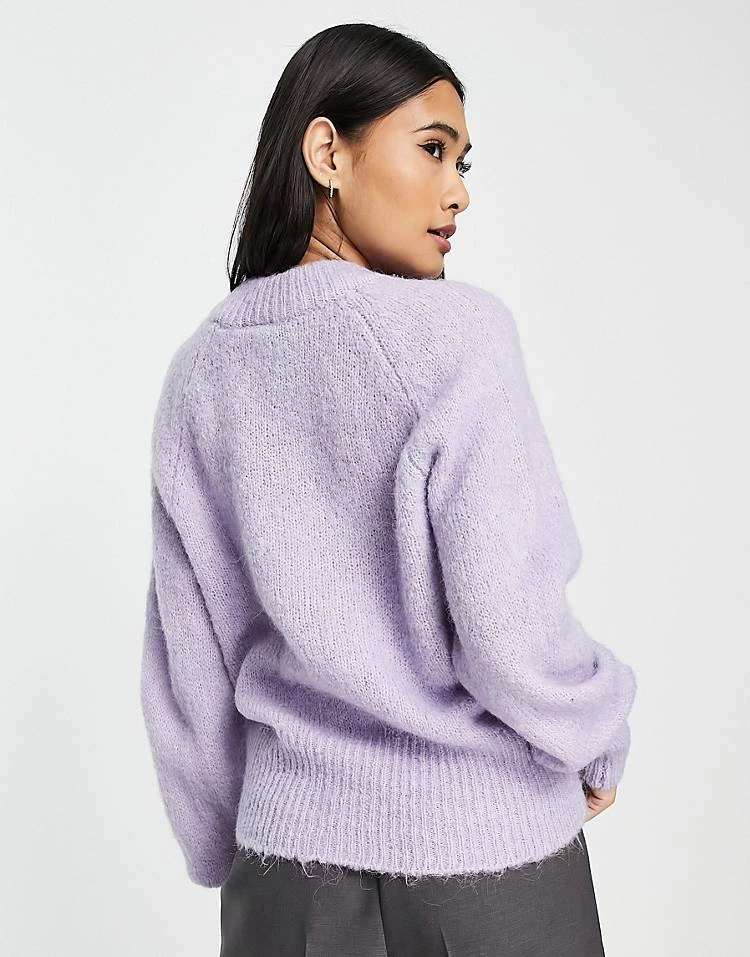 Y.A.S Fluffy Cardigan In Lilac For Women 4 Y.A.S Fluffy Cardigan In Lilac For Women - Image 2