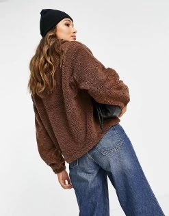 Y.A.S Teddy Jumper In Brown For Women -Women's Y.A.S Sales Shop unnamed file 1576