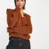 Y.A.S Shoulder Detail Cardigan In Brown For Women -Women's Y.A.S Sales Shop unnamed file 1578
