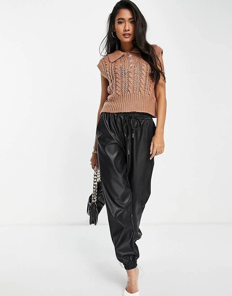 Y.A.S Cable Knitted Vest In Brown For Women 5 Y.A.S Cable Knitted Vest In Brown For Women - Image 3