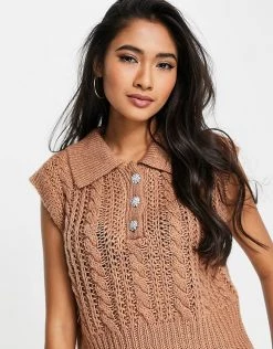 Y.A.S Cable Knitted Vest In Brown For Women 10 Y.A.S Cable Knitted Vest In Brown For Women -Women's Y.A.S Sales Shop unnamed file 1616