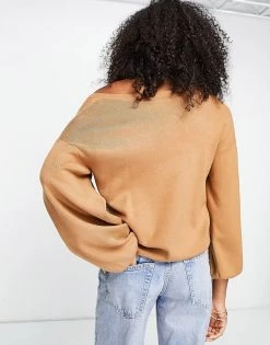 Y.A.S Volume Sleeve Jumper In Camel For Women -Women's Y.A.S Sales Shop unnamed file 1641