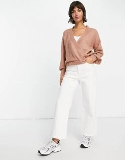Y.A.S Wrap Front Jumper In Camel For Women -Women's Y.A.S Sales Shop unnamed file 1646