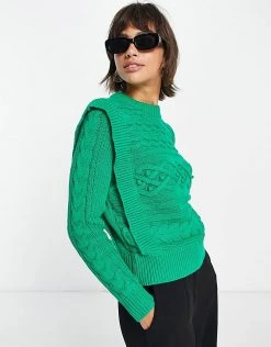 Y.A.S Cable Shoulder Detail Jumper In Green For Women 11 Y.A.S Cable Shoulder Detail Jumper In Green For Women -Women's Y.A.S Sales Shop unnamed file 1662