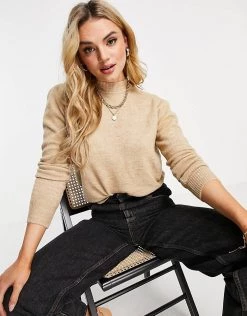 Y.A.S Oversized Collar Jumper In Beige For Women