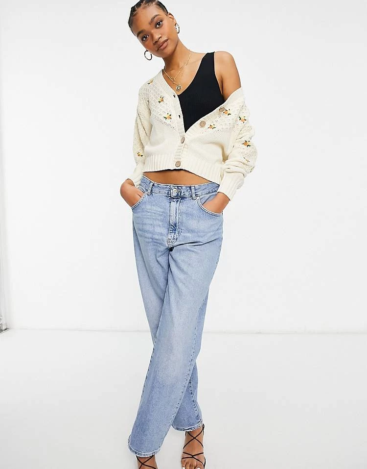 Y.A.S Knitted Cardigan With Floral Embroidery In Cream For Women 6 Y.A.S Knitted Cardigan With Floral Embroidery In Cream For Women - Image 4