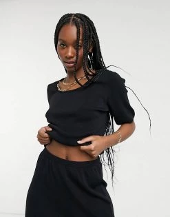Y.A.S Jumper And Midi Skirt Co-ord In Lightweight Black Knit