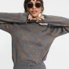 Y.A.S Knitted Co-ord Jumper In Brown And Grey Criss Cross Check For Women Multi -Women's Y.A.S Sales Shop unnamed file 1687