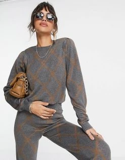 Y.A.S Knitted Co-ord Jumper In Brown And Grey Criss Cross Check For Women Multi 9 Y.A.S Knitted Co-ord Jumper In Brown And Grey Criss Cross Check For Women Multi -Women's Y.A.S Sales Shop unnamed file 1689