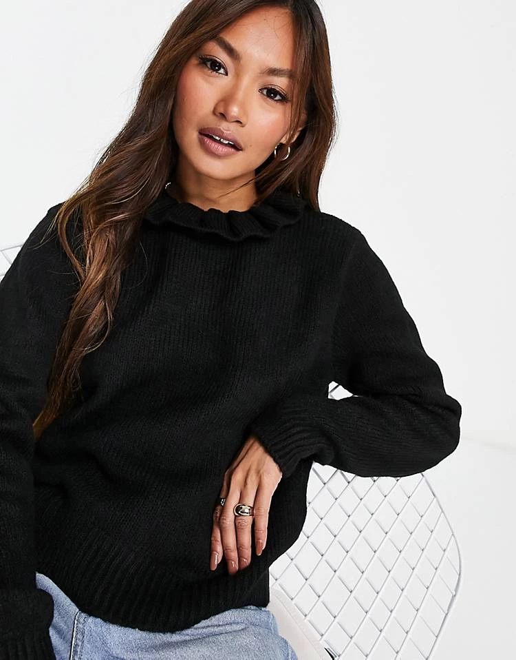 Y.A.S Frill Collar Jumper In Black For Women 4 Y.A.S Frill Collar Jumper In Black For Women - Image 2