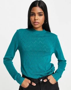 Y.A.S Lola Lightweight Knit Jumper In Teal For Women Cotton Candy -Women's Y.A.S Sales Shop unnamed file 1735