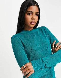 Y.A.S Lola Lightweight Knit Jumper In Teal For Women Cotton Candy -Women's Y.A.S Sales Shop unnamed file 1736