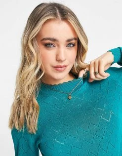 Y.A.S Lola Lightweight Knit Jumper In Blue For Women Mosaic Blue -Women's Y.A.S Sales Shop unnamed file 1739