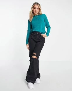 Y.A.S Lola Lightweight Knit Jumper In Blue For Women Mosaic Blue -Women's Y.A.S Sales Shop unnamed file 1740