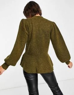 Y.A.S. Abbia High Neck Volume Sleeve Jumper In Khaki For Women Military Olive 9 Y.A.S. Abbia High Neck Volume Sleeve Jumper In Khaki For Women Military Olive -Women's Y.A.S Sales Shop unnamed file 1744