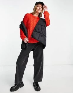 Y.A.S. Jenna Rib Knit Jumper In Red For Women Firey Red -Women's Y.A.S Sales Shop unnamed file 1750