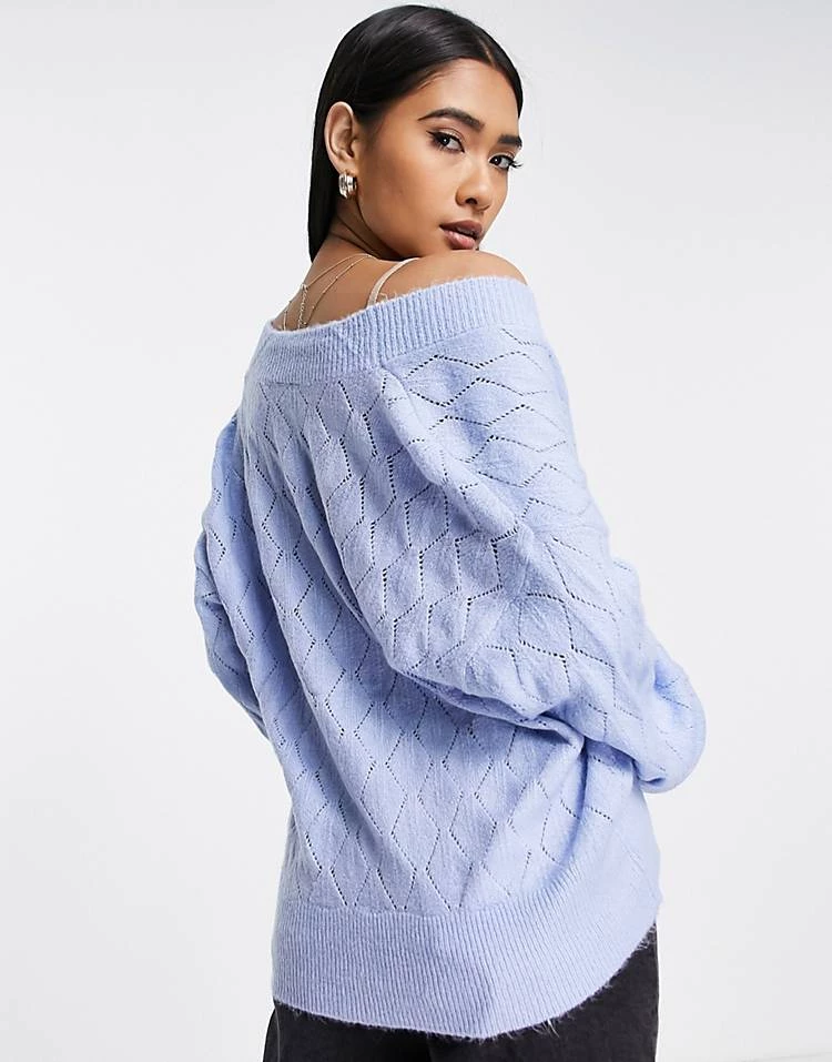 Y.A.S. Stremla Knit Detail Cardigan In Blue For Women Windsurfer 4 Y.A.S. Stremla Knit Detail Cardigan In Blue For Women Windsurfer - Image 2