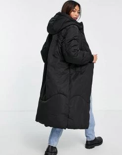 Y.A.S Longline Padded Coat In Black For Women 9 Y.A.S Longline Padded Coat In Black For Women -Women's Y.A.S Sales Shop unnamed file 1794