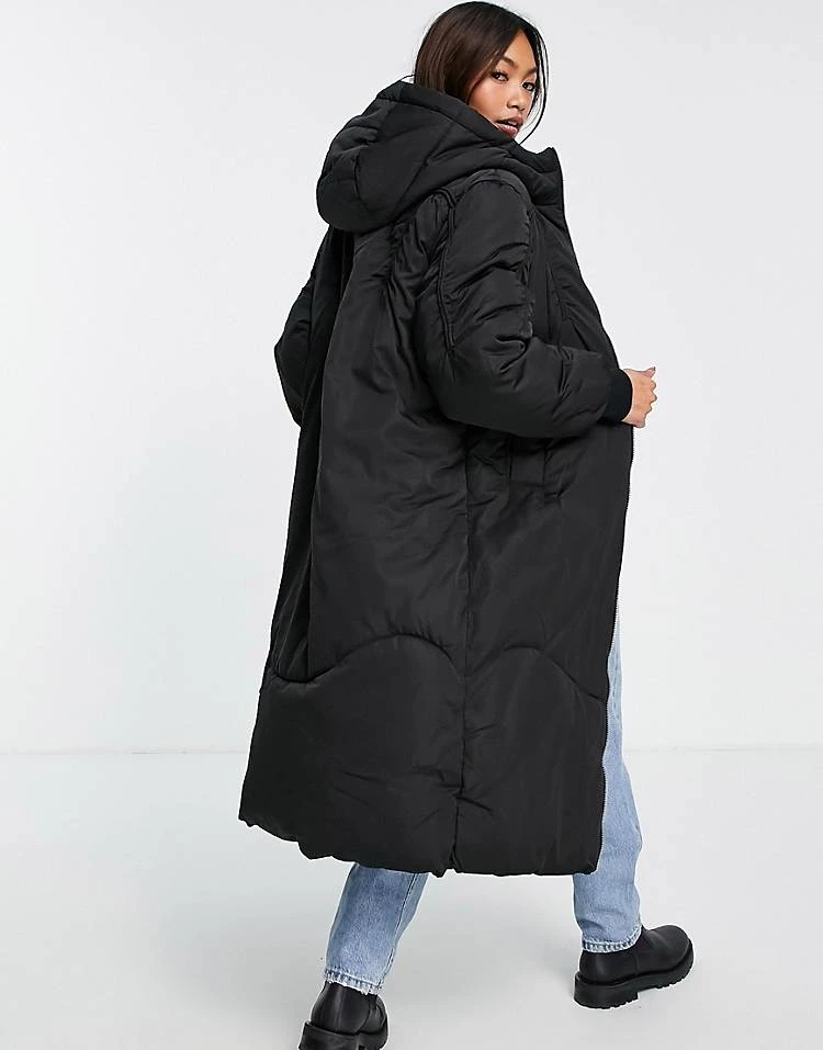 Y.A.S Longline Padded Coat In Black For Women 5 Y.A.S Longline Padded Coat In Black For Women - Image 3