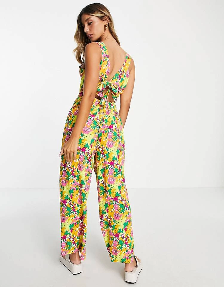 Y.A.S V-neck Jumpsuit In Retro Floral For Women Multi 6 Y.A.S V-neck Jumpsuit In Retro Floral For Women Multi - Image 4