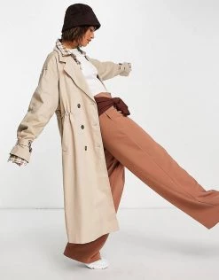 Y.A.S Trench Coat With Draw Cord Waist In Beige For Women -Women's Y.A.S Sales Shop unnamed file 1805