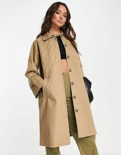 Y.A.S Oversized Quilted Mac In Stone For Women Tannin -Women's Y.A.S Sales Shop unnamed file 1811