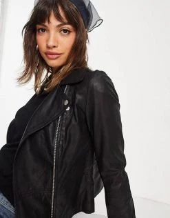 Y.A.S Sophie Soft Leather Jacket In Black For Women -Women's Y.A.S Sales Shop unnamed file 1814