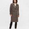 Y.A.S Double Breasted Coat In Brown For Women -Women's Y.A.S Sales Shop unnamed file 1817