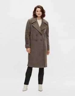 Y.A.S Double Breasted Coat In Brown For Women -Women's Y.A.S Sales Shop unnamed file 1820