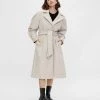 Y.A.S Volume Sleeve Belted Coat In Stone For Women -Women's Y.A.S Sales Shop unnamed file 1831