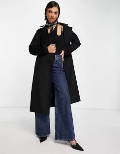 Y.A.S Asymmetric Coat In Black For Women -Women's Y.A.S Sales Shop unnamed file 1844