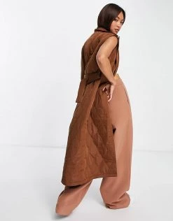 Y.A.S Quilted Longline Gilet In Brown For Women 9 Y.A.S Quilted Longline Gilet In Brown For Women -Women's Y.A.S Sales Shop unnamed file 1847