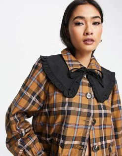 Y.A.S Coat With Detachable Collar In Brown Check For Women 9 Y.A.S Coat With Detachable Collar In Brown Check For Women -Women's Y.A.S Sales Shop unnamed file 1857