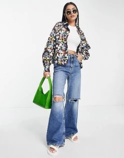 Y.A.S Rosita Printed Bomber Jacket Co-ord In Black For Women