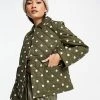 Y.A.S. Kikki Quilted Jacket In Khaki Polkadot For Women Kikki Dots -Women's Y.A.S Sales Shop unnamed file 1870