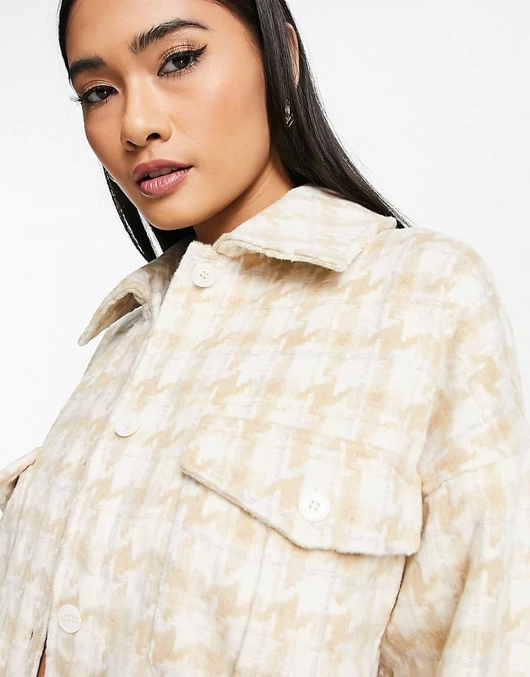 Y.A.S. Tristan Oversized Checked Shacket In Cream For Women Moonlight 5 Y.A.S. Tristan Oversized Checked Shacket In Cream For Women Moonlight - Image 3