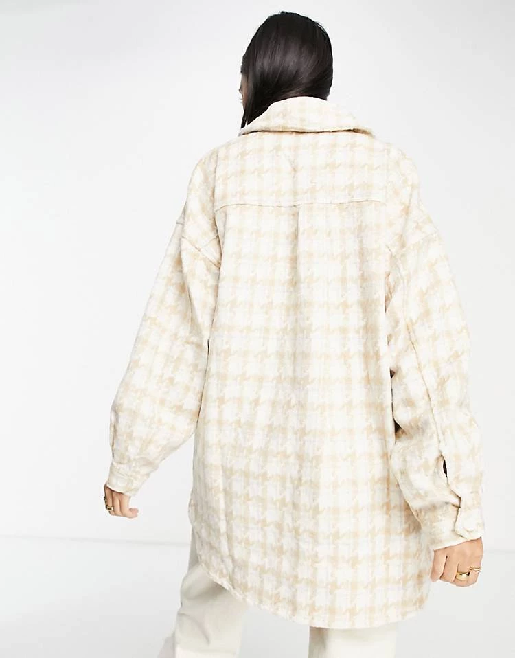Y.A.S. Tristan Oversized Checked Shacket In Cream For Women Moonlight 6 Y.A.S. Tristan Oversized Checked Shacket In Cream For Women Moonlight - Image 4
