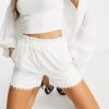 Y.A.S Organic Cotton Floral Embroidered Cami Top And Shorts Co-ord In White