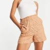 Y.A.S Organic Cotton Broderie Shorts Co-ord In Sand For Women -Women's Y.A.S Sales Shop unnamed file 1932