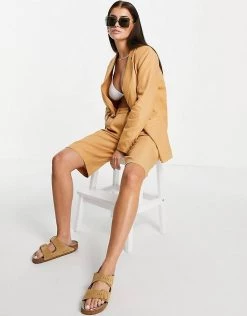 Y.A.S Linen Blazer & Linen City Shorts Co-ord In Sand -Women's Y.A.S Sales Shop unnamed file 1940