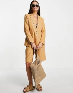 Y.A.S Linen Blazer & Linen City Shorts Co-ord In Sand -Women's Y.A.S Sales Shop unnamed file 1941