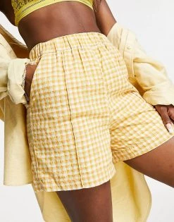 Y.A.S Shorts In Yellow Check Print Co-ord For Women 9 Y.A.S Shorts In Yellow Check Print Co-ord For Women -Women's Y.A.S Sales Shop unnamed file 1944
